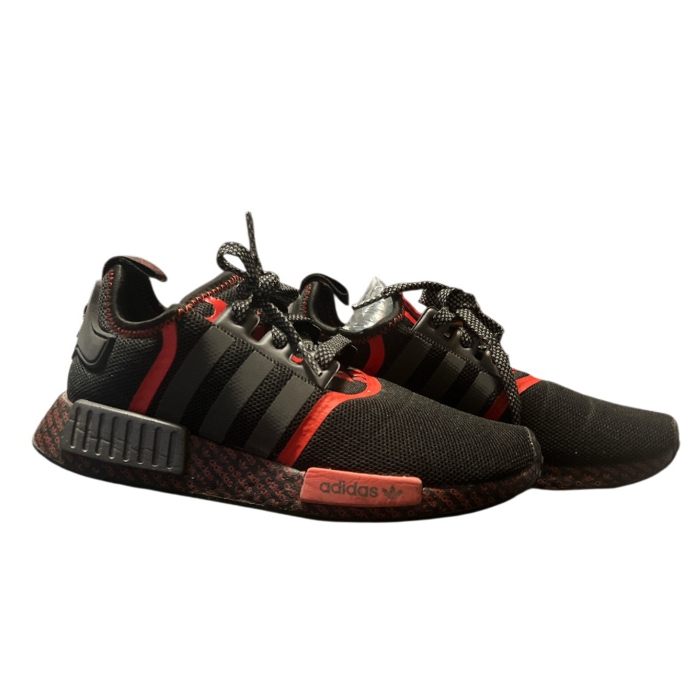 adidas NMD_R1 'Core Black Red size 6 big kids = size 8 women EUC